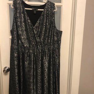 Lane Bryant Foil Damask Sleeveless Dress